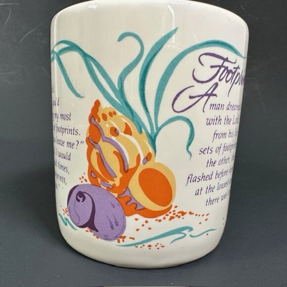 American Greetings Designer Collection Coffee Mug/Cup Footprints in the Sand - Picture 2 of 12